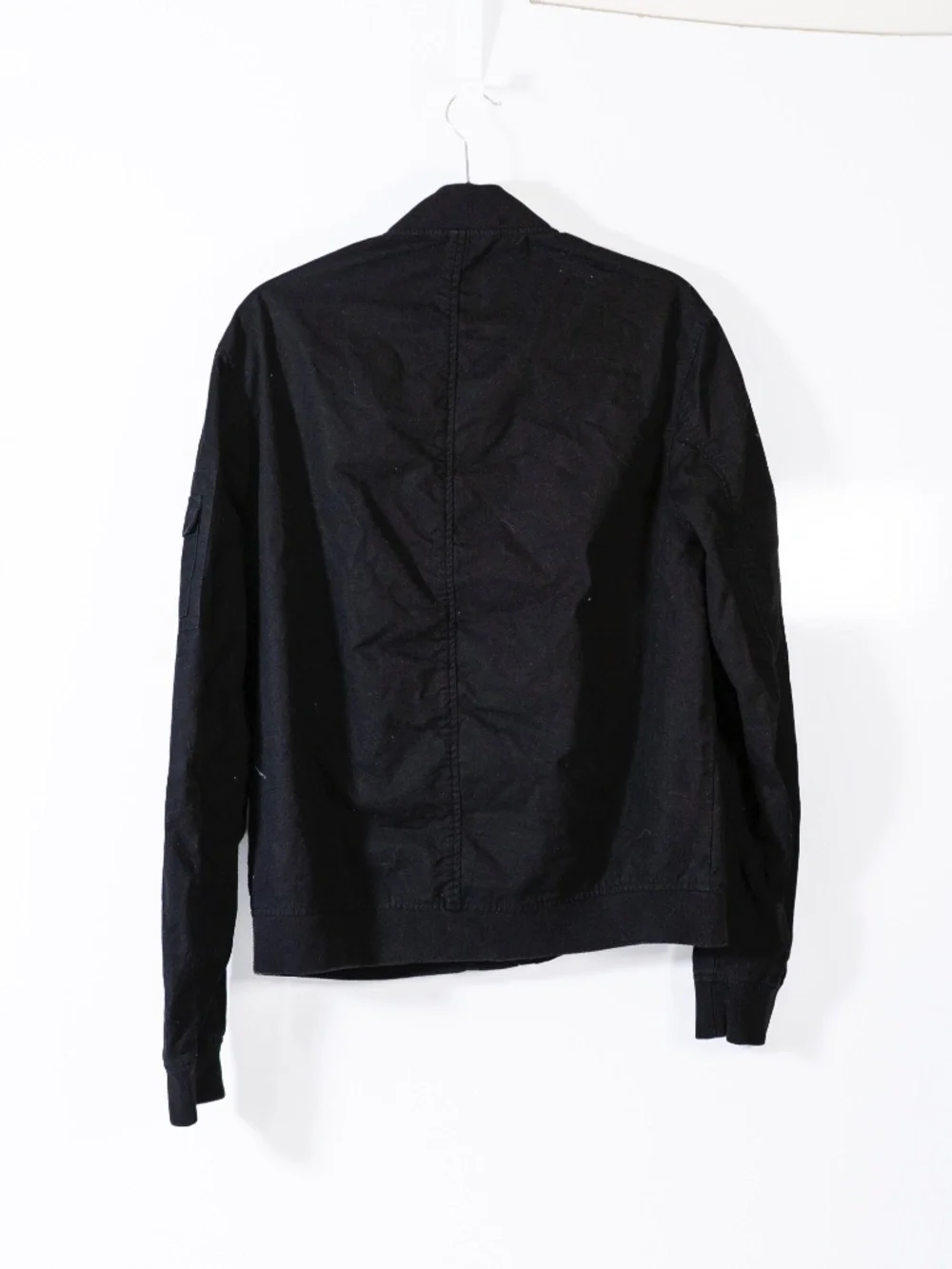 Alo Yoga Women's Division Ripstop Bomber Full Zip Collarless Jacket Black Small